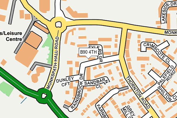 B90 4TH map - OS OpenMap – Local (Ordnance Survey)