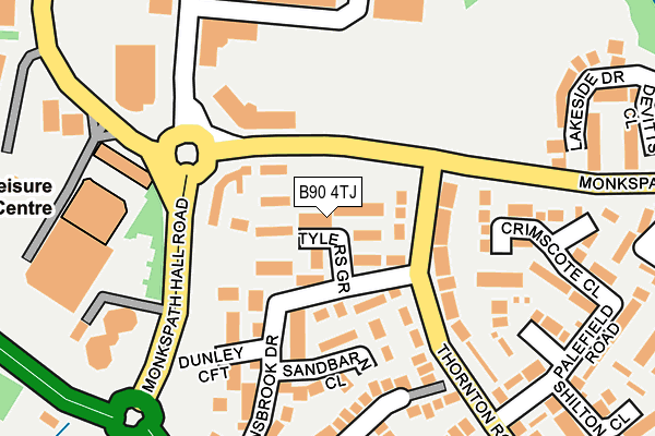B90 4TJ map - OS OpenMap – Local (Ordnance Survey)