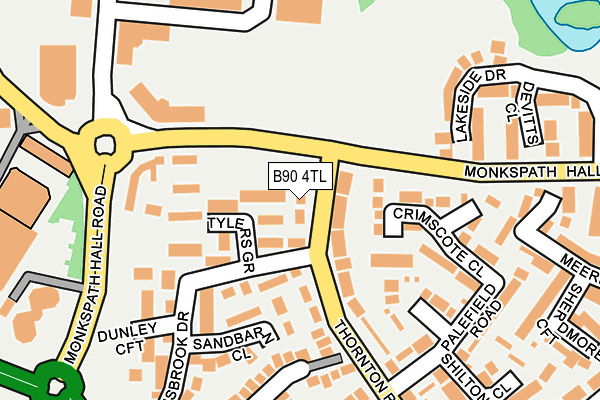B90 4TL map - OS OpenMap – Local (Ordnance Survey)