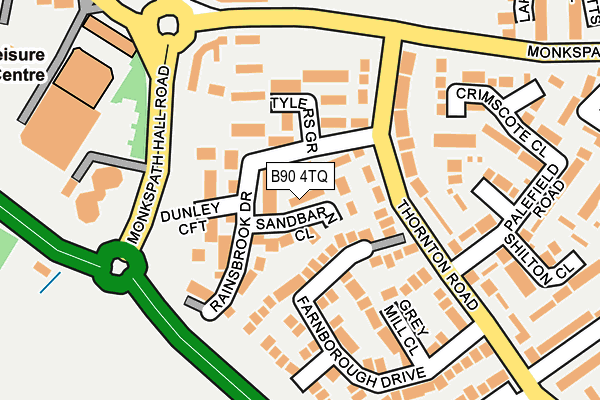 B90 4TQ map - OS OpenMap – Local (Ordnance Survey)