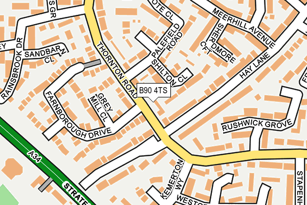 B90 4TS map - OS OpenMap – Local (Ordnance Survey)