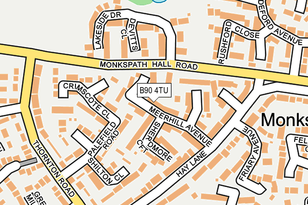 B90 4TU map - OS OpenMap – Local (Ordnance Survey)