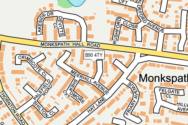 B90 4TY map - OS OpenMap – Local (Ordnance Survey)