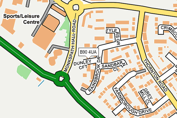 B90 4UA map - OS OpenMap – Local (Ordnance Survey)