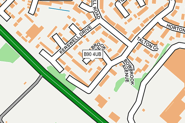 B90 4UB map - OS OpenMap – Local (Ordnance Survey)