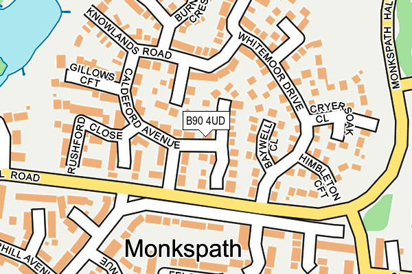 B90 4UD map - OS OpenMap – Local (Ordnance Survey)