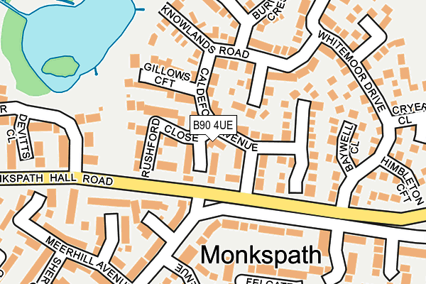 B90 4UE map - OS OpenMap – Local (Ordnance Survey)