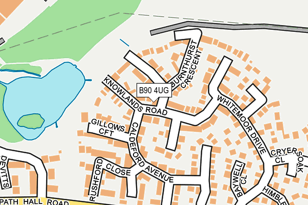 B90 4UG map - OS OpenMap – Local (Ordnance Survey)