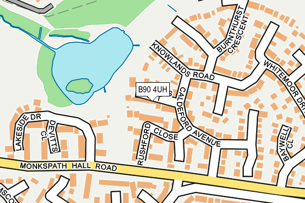 B90 4UH map - OS OpenMap – Local (Ordnance Survey)