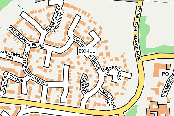 B90 4UL map - OS OpenMap – Local (Ordnance Survey)