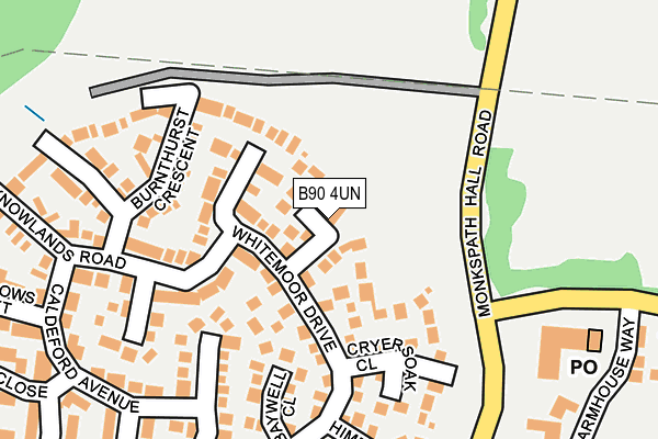 B90 4UN map - OS OpenMap – Local (Ordnance Survey)
