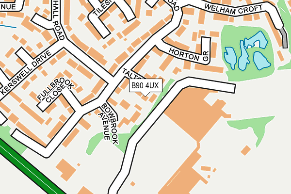 B90 4UX map - OS OpenMap – Local (Ordnance Survey)