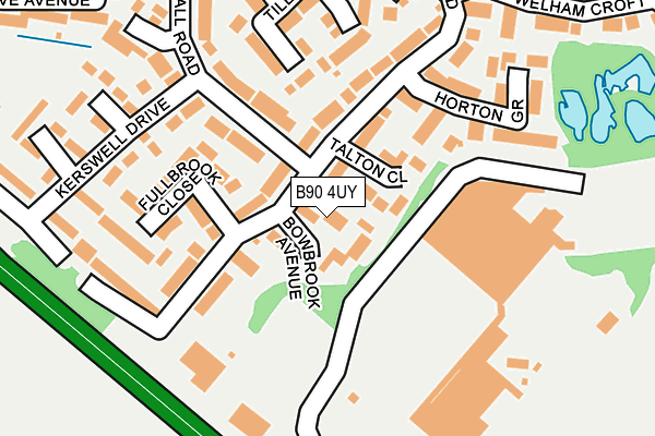 B90 4UY map - OS OpenMap – Local (Ordnance Survey)