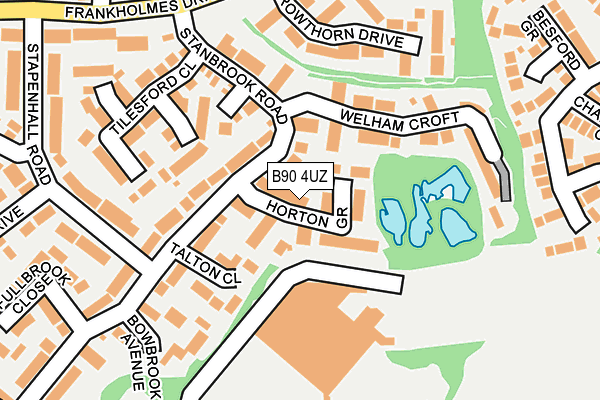 B90 4UZ map - OS OpenMap – Local (Ordnance Survey)