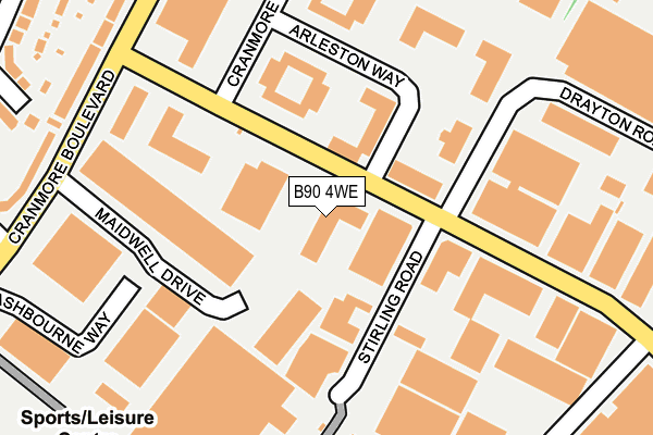 B90 4WE map - OS OpenMap – Local (Ordnance Survey)