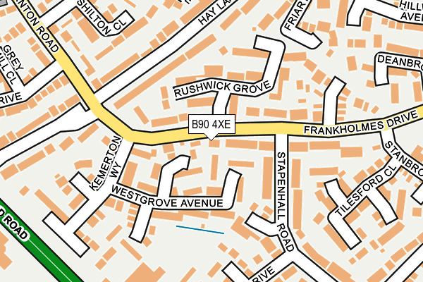 B90 4XE map - OS OpenMap – Local (Ordnance Survey)