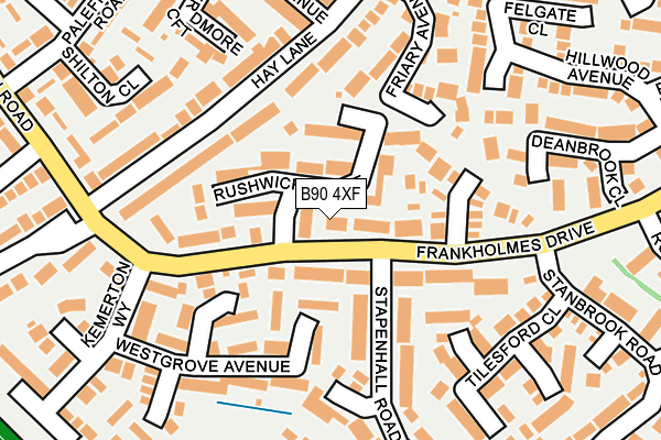 B90 4XF map - OS OpenMap – Local (Ordnance Survey)