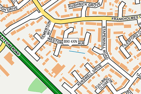 B90 4XN map - OS OpenMap – Local (Ordnance Survey)