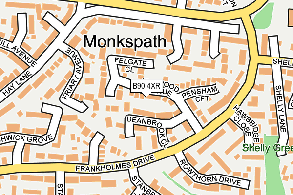 B90 4XR map - OS OpenMap – Local (Ordnance Survey)