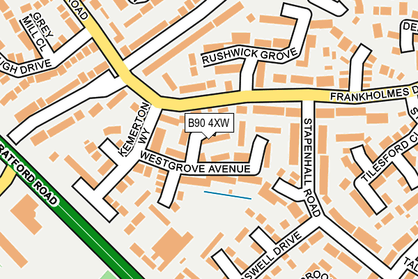 B90 4XW map - OS OpenMap – Local (Ordnance Survey)