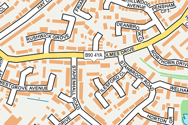 B90 4YA map - OS OpenMap – Local (Ordnance Survey)