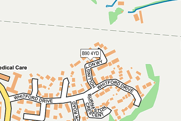 B90 4YD map - OS OpenMap – Local (Ordnance Survey)