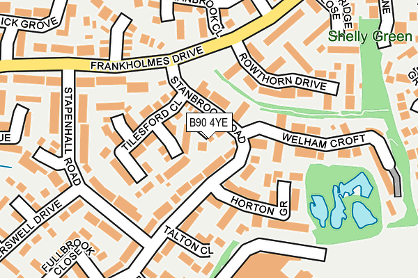 B90 4YE map - OS OpenMap – Local (Ordnance Survey)