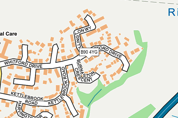 B90 4YG map - OS OpenMap – Local (Ordnance Survey)