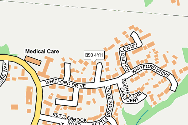 B90 4YH map - OS OpenMap – Local (Ordnance Survey)