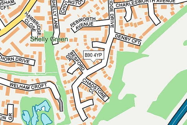 B90 4YP map - OS OpenMap – Local (Ordnance Survey)