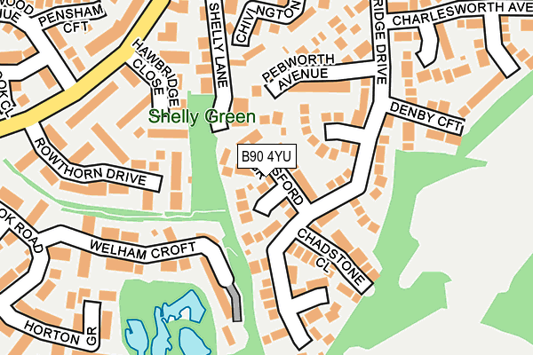 B90 4YU map - OS OpenMap – Local (Ordnance Survey)