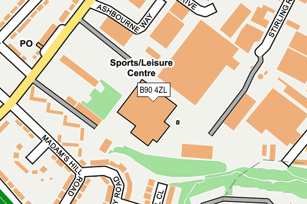 B90 4ZL map - OS OpenMap – Local (Ordnance Survey)