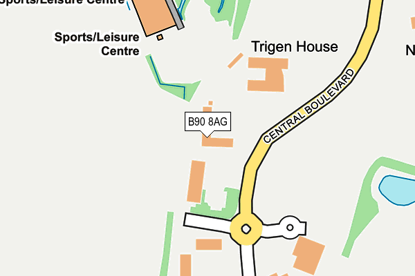 B90 8AG map - OS OpenMap – Local (Ordnance Survey)