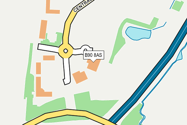 B90 8AS map - OS OpenMap – Local (Ordnance Survey)