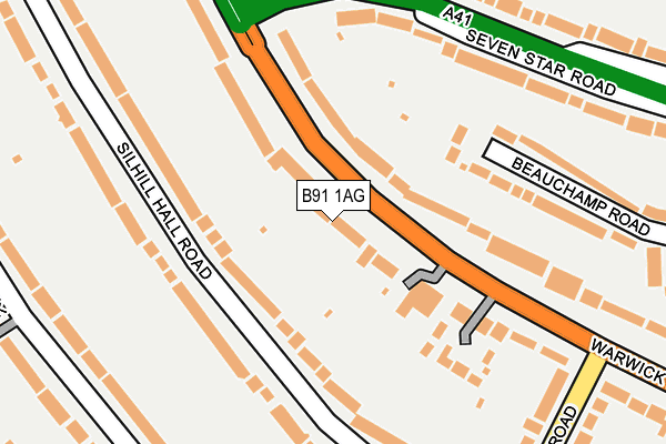 B91 1AG map - OS OpenMap – Local (Ordnance Survey)