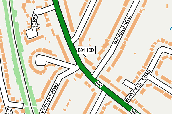 B91 1BD map - OS OpenMap – Local (Ordnance Survey)