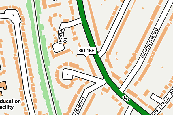 B91 1BE map - OS OpenMap – Local (Ordnance Survey)