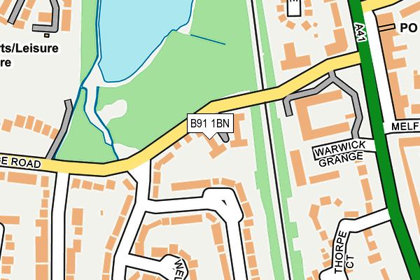 B91 1BN map - OS OpenMap – Local (Ordnance Survey)