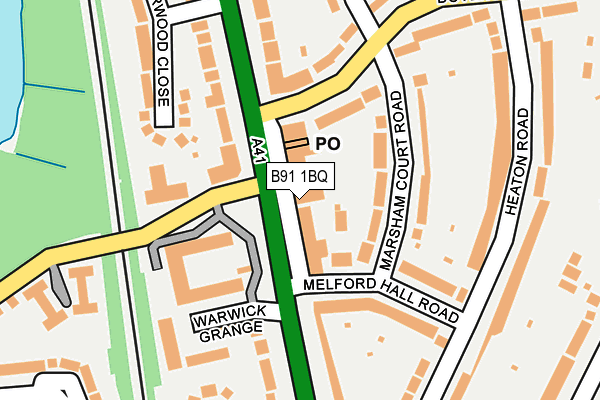 B91 1BQ map - OS OpenMap – Local (Ordnance Survey)