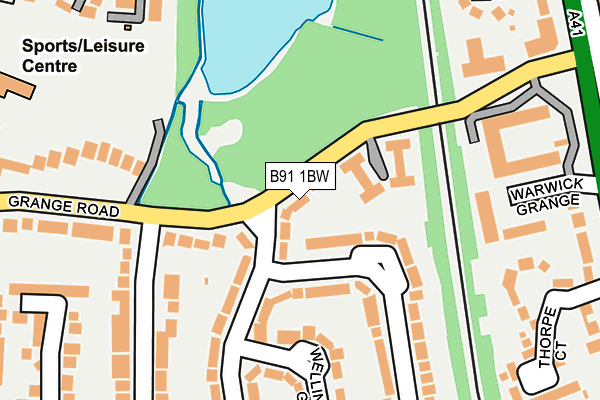 B91 1BW map - OS OpenMap – Local (Ordnance Survey)