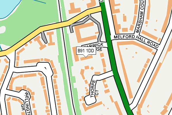 B91 1DD map - OS OpenMap – Local (Ordnance Survey)