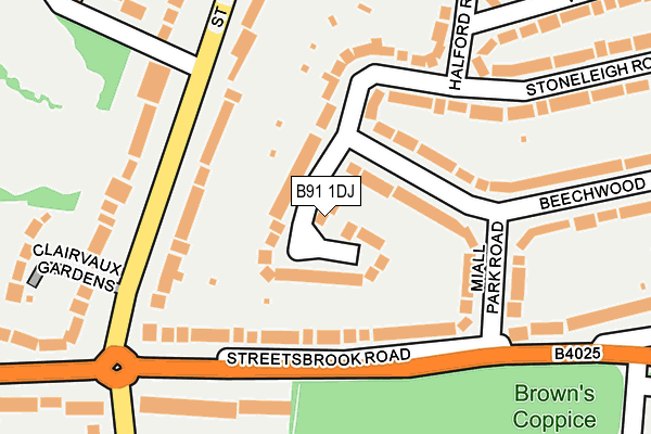 B91 1DJ map - OS OpenMap – Local (Ordnance Survey)