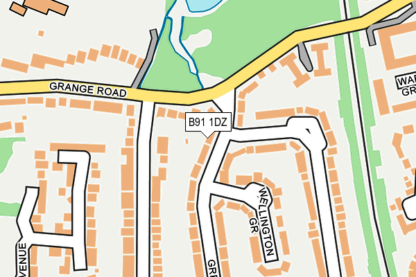 B91 1DZ map - OS OpenMap – Local (Ordnance Survey)