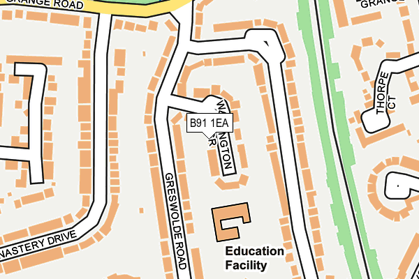 B91 1EA map - OS OpenMap – Local (Ordnance Survey)