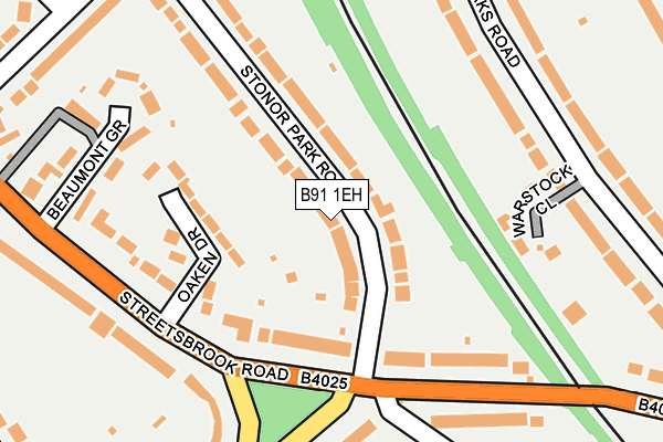 B91 1EH map - OS OpenMap – Local (Ordnance Survey)