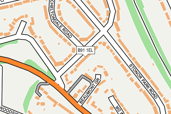 B91 1EL map - OS OpenMap – Local (Ordnance Survey)
