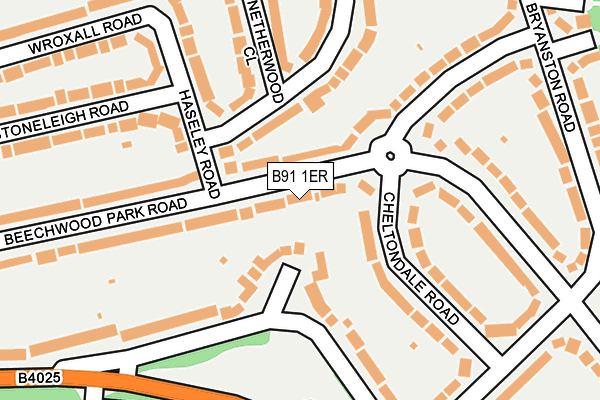 B91 1ER map - OS OpenMap – Local (Ordnance Survey)