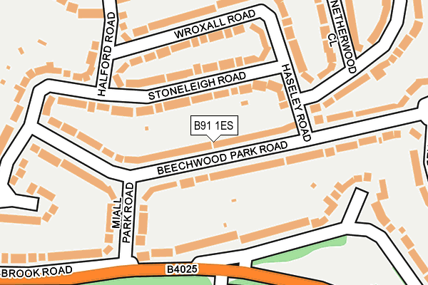 B91 1ES map - OS OpenMap – Local (Ordnance Survey)