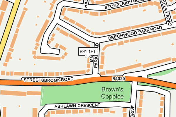 B91 1ET map - OS OpenMap – Local (Ordnance Survey)