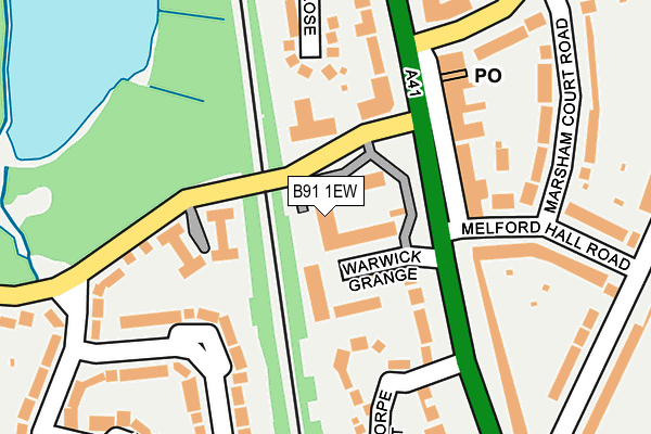B91 1EW map - OS OpenMap – Local (Ordnance Survey)